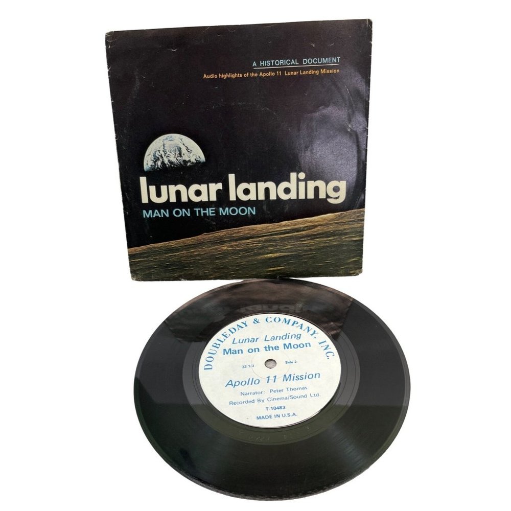 Apollo 11 Lunar Landing Man On the Moon 45 Record Audio Highlights Doubleday